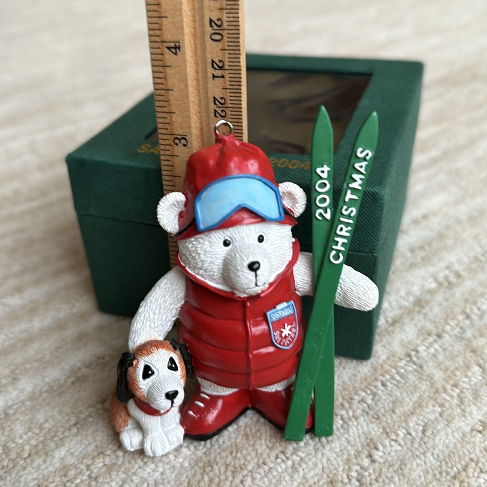 Dayton Hudson Santabear Ornament 2004 Skiing Santa Bear Marshall Fields - Picture 15 of 16